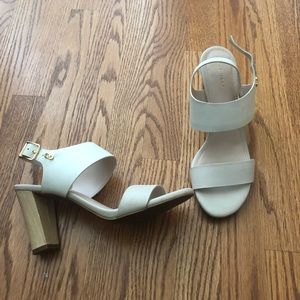 Strappy nude sandal heel
